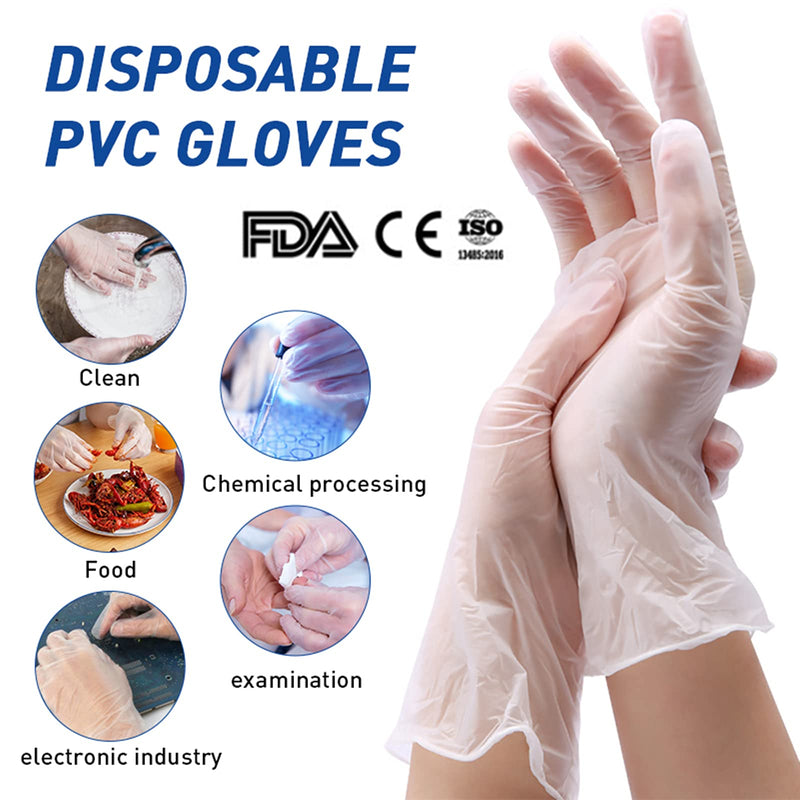 Unigloves Unicare Clear Vinyl GS0064-A Examination - Multipurpose, Powder Free and Latex Free Disposable Gloves, Box of 100 Gloves, Clear, Large - NewNest Australia