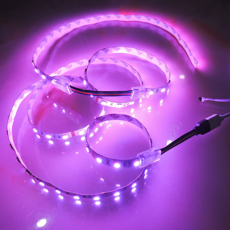 GXILEE Led Light Connectors, 4 Pin Led Connectors for 10mm Waterproof or Non-Waterproof 5050 RGB Strip 10 Pack, Strip to Wire Connection Without Stripping, Include 16.4ft 22 Gauge Led Extension Cable - NewNest Australia
