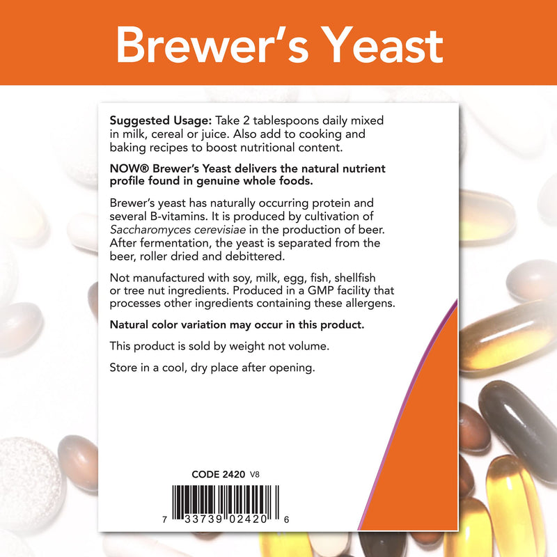 NOW Supplements, Brewer's Yeast Powder with naturally occurring Protein and B-Vitamins, 1-Pound - NewNest Australia