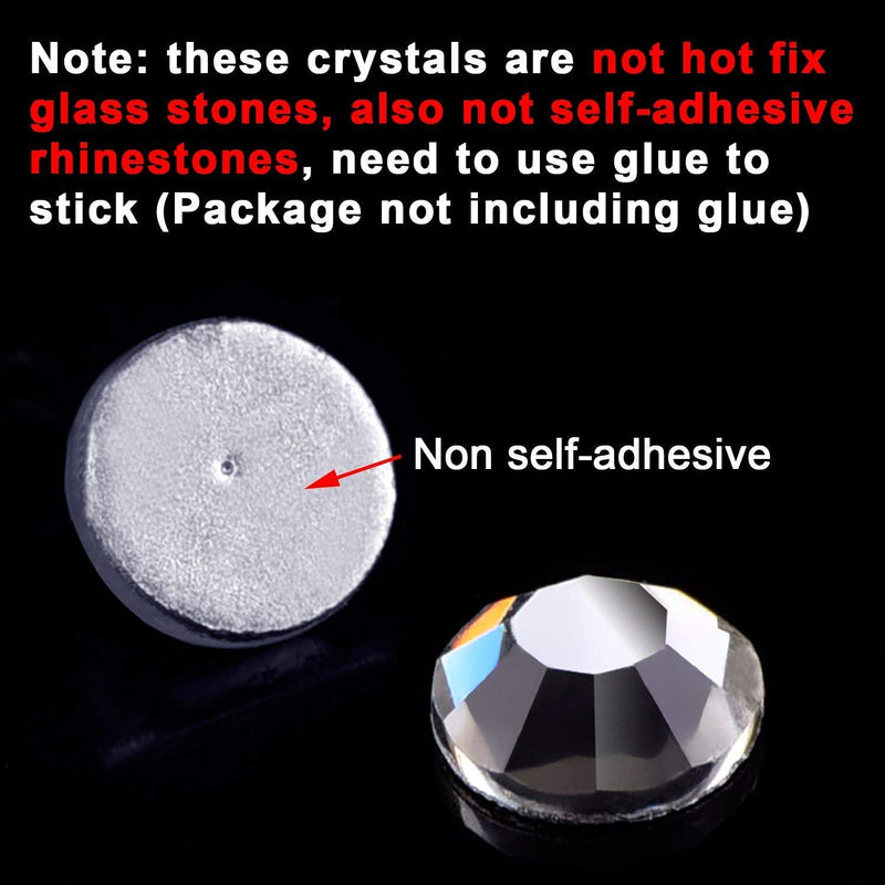 Onwon 1440 Pieces SS3 / 1.4mm Clear Crystal Flat Back Brilliant Round Rhinestones Glass Stones Glitter Gems Transparent Faux Diamond (Clear) - NewNest Australia