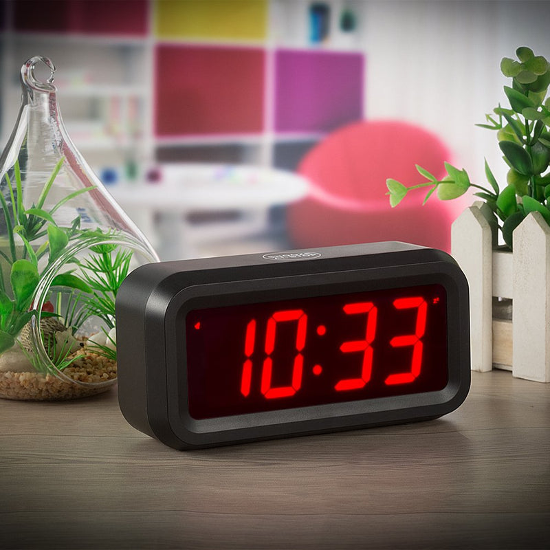 NewNest Australia - Timegyro Small Wall/Shelf/Desk Digital Clock Only Battery Operated with 1.2" Large Display. 4pcs Batteries Can Keep The Time Display Day and Night for More Than One Year (Black) 