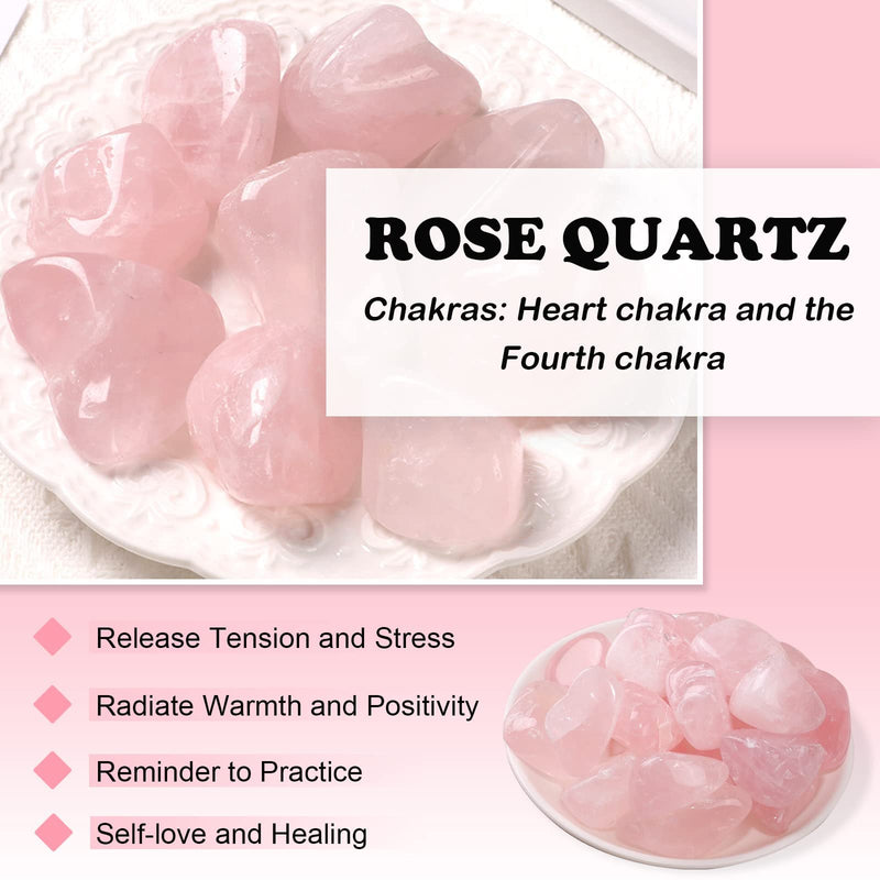 Natural Polished Rose Quartz Crystals Pink Rose Quartz Crystal Tumbled Stones Crystal Chip Rose Quartz Stones Bulk Crystals and Gemstones for Jewelry Making, Wicca, Reiki Healing Crystals - NewNest Australia