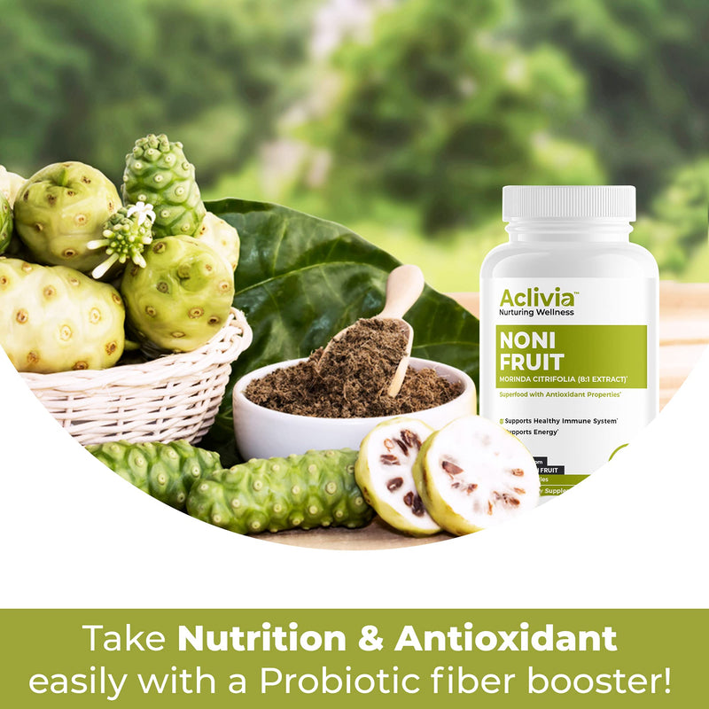 Aclivia Noni Fruit Capsules – Immune Support Supplement, Antioxidant Superfood Energy Booster, Promotes Healthier Skin, Hair & Nails, Joints & Brain Support, 4000mg Morinda citrifolia Extract Capsules - NewNest Australia