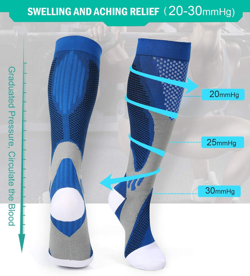 Gcbiger Compression Socks (3 Pairs) for Men Circulation 20-30 mmHg Medical Compression Socks Women Breastfeeding - NewNest Australia