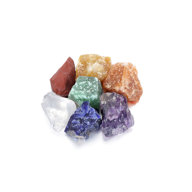 JOVIVI 7 Chakra Crystals Gemstones Healing Stones Set Reiki Rough Raw Amethyst Crystal,Clear Quartz,Sodalite,Aventurine,Yellow Jade,Red Jasper, Yoga Meditation Spiritual Gifts Crystals for Beginner 7 Chakra Crystals Healing Stones - NewNest Australia