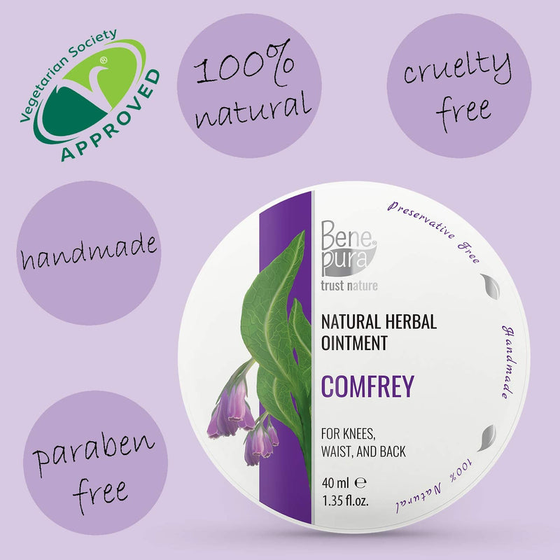BenePura Comfrey Ointment for Muscle Pain Relief - Natural Comfrey Cream for Back Pain Relief, Joint Pain Relief, Knee Pain Relief, Neck Pain Relief - Muscle Rub Pain Relief Cream - 40 ml - NewNest Australia