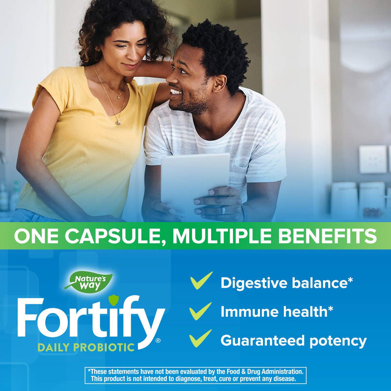 Nature’s Way Fortify Daily Probiotic for Adults, 30 Billion Live Cultures, 10 Strains, Prebiotics, 30 Capsules - NewNest Australia