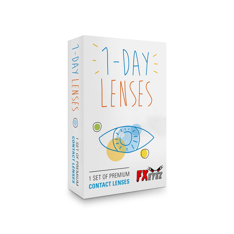 Fxeyez Colored Contact Lenses Halloween White Blind White Pack Of 2 (1 Pair) Without Prescription Easy To Install White Lenses Attention: Only 60% Vision - 2 X Colored White Contact Lenses - NewNest Australia