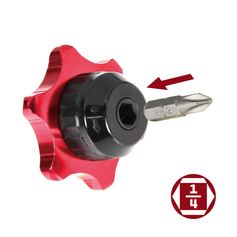 Powerbuilt 1/4-Inch Drive 2 in 1 Thumb Ratchet & Bits Driver, Finger Ratchet,Red,941248 - NewNest Australia