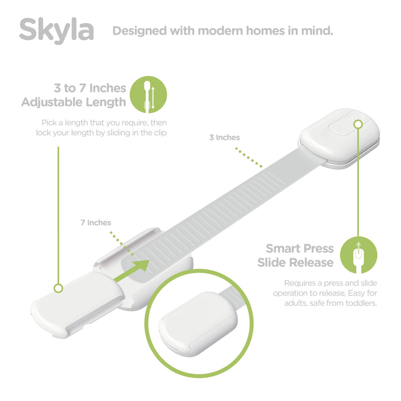 SKYLA HOMES Baby Locks (8-Pack) Child Safety Cabinet Proofing - Safe Quick and Easy 3M Adhesive Cabinet Drawer Door Latches No Screws & Magnets Multi-Purpose for Furniture Kitchen Ovens Toilet Seats - NewNest Australia