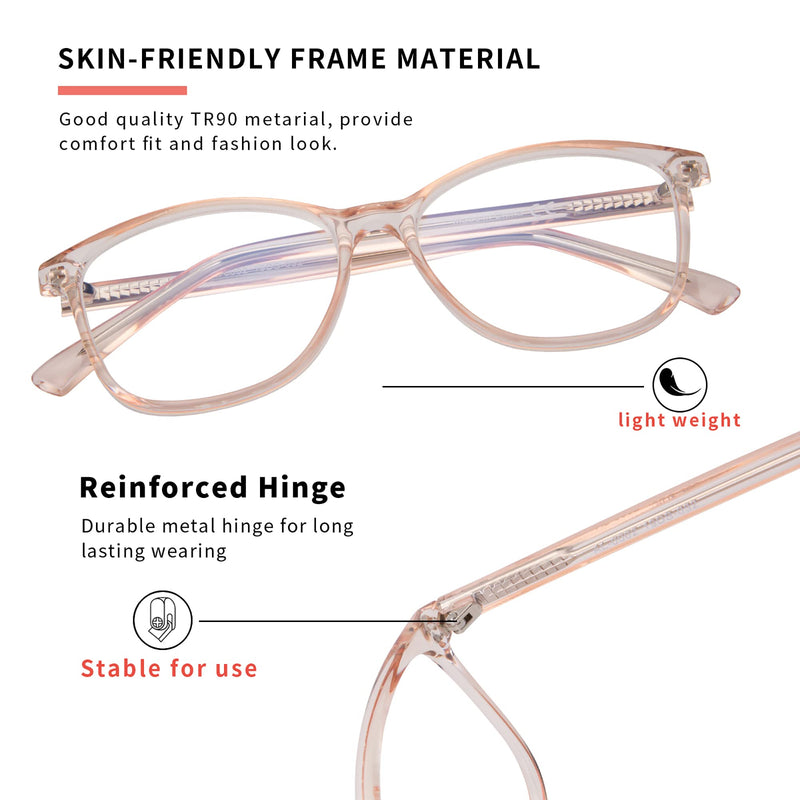 Madison Avenue blue light filter glasses for women, TR90 blue light glasses, computer glasses for gaming, metal hinge glasses blue light filter without prescription brown - NewNest Australia