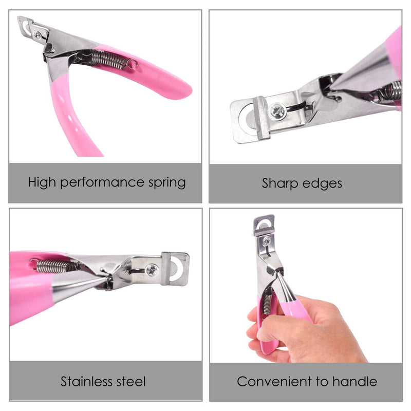 TRIXES Nail Tip Clipper - False Acrylic Nail Cutter - Nail Trimmer - Professional Nail Tip Clippers - False Nails Artificial Gel Nails Shaper - DIY Manicure or Salon Beauty Accessory - Colour Pink - NewNest Australia