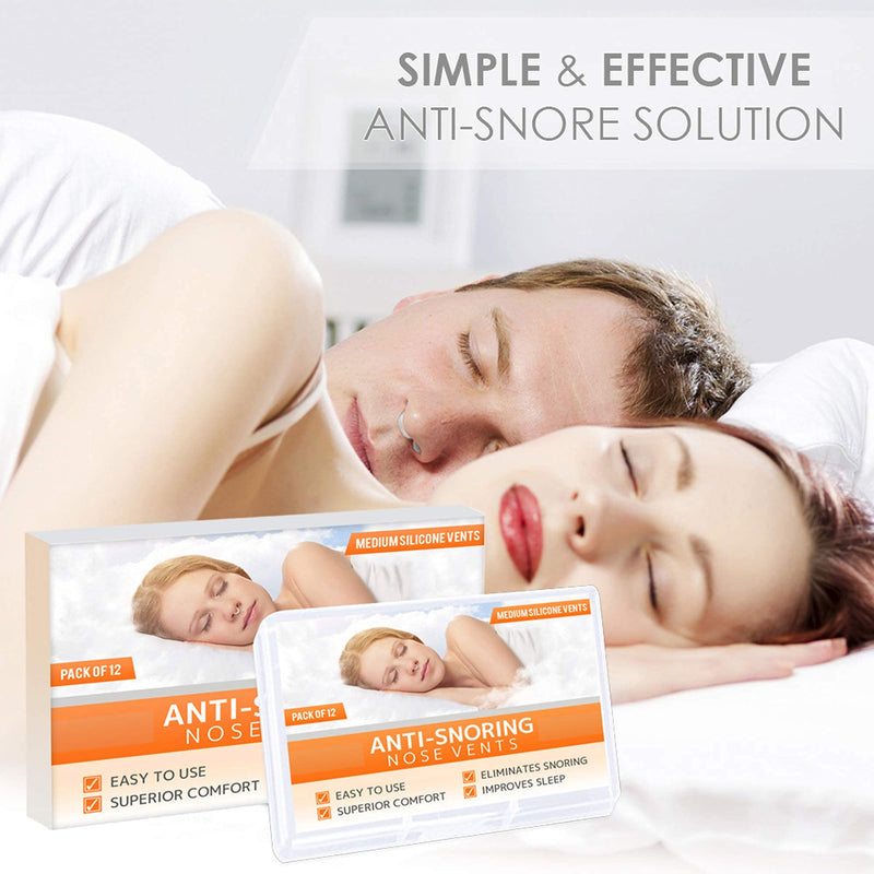 Premium Nose Relief Nasal Dilator - (Pack of 12 Medium Size) Soft Silicone Vents- A Simple Solution for Sleeper - Perfect for Nasal Breathers by Mobi Lock Beauty - NewNest Australia