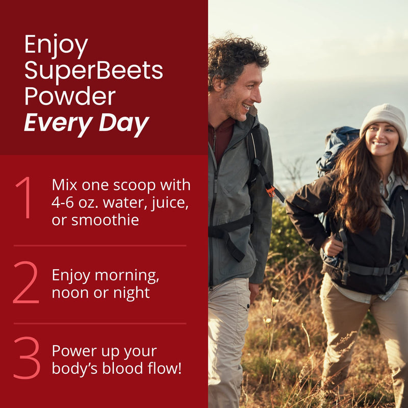 HumanN SuperBeets Black Cherry - Beet Root Powder - Nitric Oxide Boost for Blood Pressure, Circulation & Heart Health Support - Non-GMO Superfood Supplement - Natural Black Cherry Flavor, 30 Servings - NewNest Australia