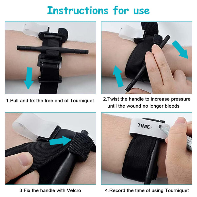 Tourniquet Bandage Set, 3.8 X 95 Cm Tourniquet Tactical, Emergency Tourniquet, Israeli Tactical Tourniquet, First Aid Storage Hose, Emergency Bandage For Hiking, Mountaineering, Sports, Climbing, - NewNest Australia