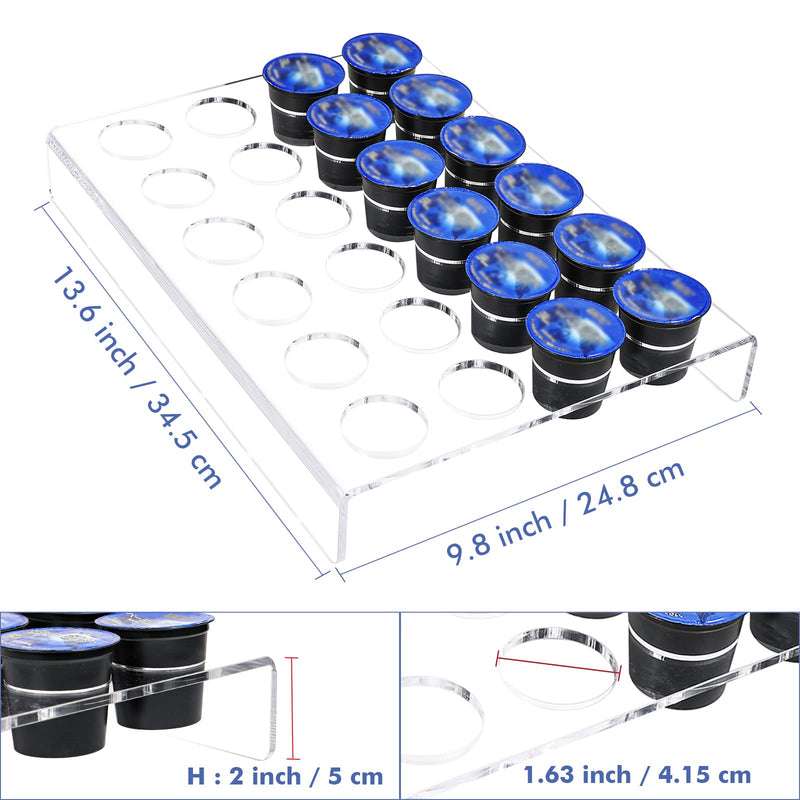 Kamehame K Cup Holder Coffee Pod Holder Flat Countertop K Cup Drawer Organizer for 24 Coffee Pods Compatible with K-cups Clear Acrylic Coffee Capsules Storage Tray for Home Kitchen Office KA21030 - NewNest Australia
