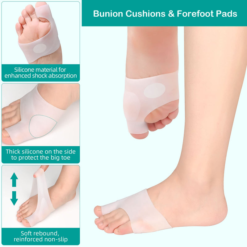 DYKOOK Gel Metatarsal Sleeves and Bunion Cushions 2Pack Thickened Metatarsal Silicone Pad Protector Bunion Pad Sleeve for Bunion Forefoot Pain Relieved and Friction Prevented - NewNest Australia