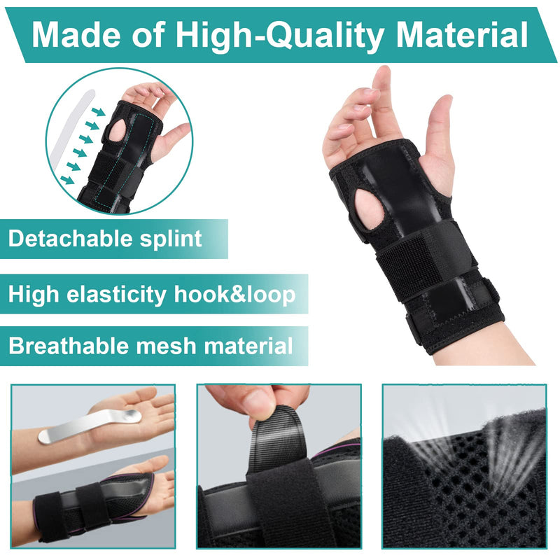 Nofaner Carpal Tunnel Syndrome Splint With Metal Splint Stabilizer Wrist Bandages Removable Aluminum Support For Relieving Tendinitis Arthritis Pain In The Carpal Tunnel - NewNest Australia