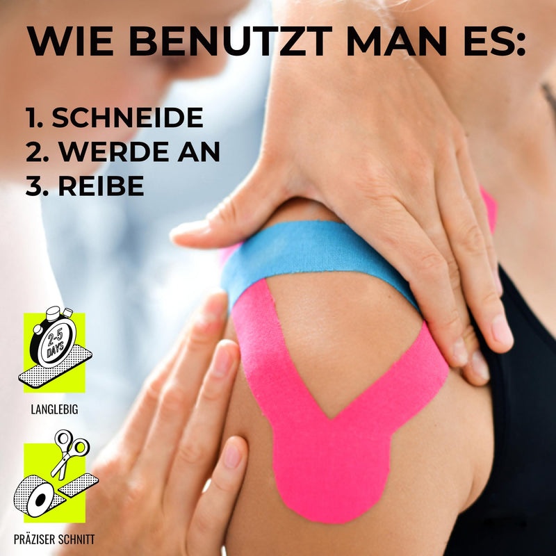 Kalahari 1 X Kinesiology Tape With E-Book Instructions In German - Waterproof, Elastic Kinesiology Tape For Better Adhesion And Impermeability To Water And Sweat (5 Cm X 5 M) Blue - NewNest Australia