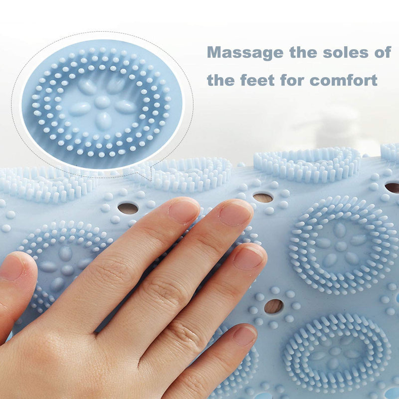 Round Shower Mat,Non-Slip Bath Mat With Suction Cup, Massage Function, Anti-mold and Antibacterial Rubber Circular Shower Mat for Children, With Drainage Holes(Blue) Blue - NewNest Australia