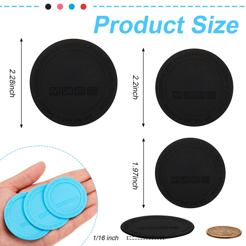 24 Pcs Rubber Bottoms for Sublimation Tumblers Self Adhesive Skinny Tumblers Bottom Protective Anti Slip Coaster Bottoms for Wine Straight Tapered Tumblers, 50 mm 56 mm 58 Mm, 4 Colors - NewNest Australia