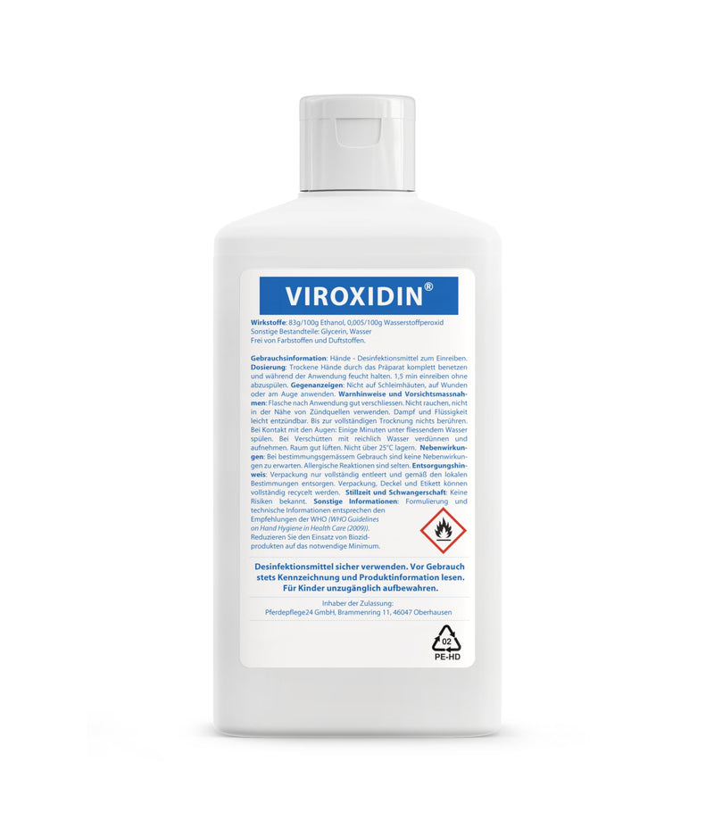 Viroxidin Disinfectant For Hands, 500 Ml Euro Dispenser Bottle, Virucide, Kills 99% Bacteria, 83% Alcohol (Ethanol), Hand Disinfectant Against Bacteria, Viruses And Fungi For Rubbing, 500 Ml (430 G) - NewNest Australia