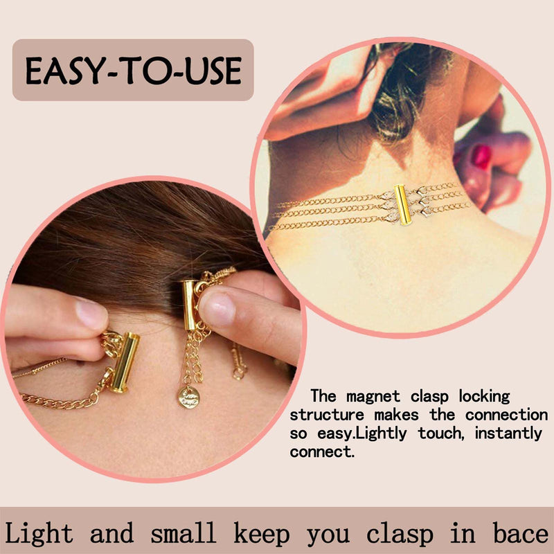 Layered Necklace Spacer Clasp,Magnetic Slide Clasp Lock Necklace Connector Multi Strands Slide Tube Clasps 4PCS Lobster Clasp Gold and Silver - NewNest Australia