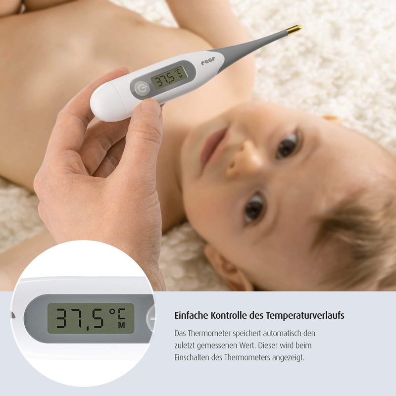 reer ExpressTemp digital clinical thermometer, measuring time 10 seconds, gold-plated flexible tip, for baby and child single - NewNest Australia