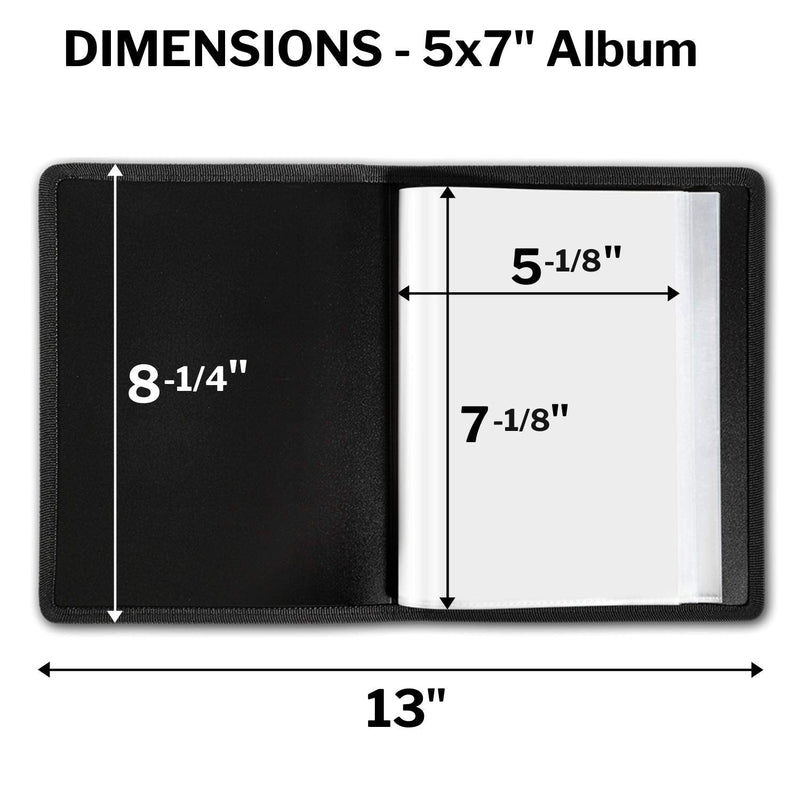 Dunwell Small Picture Book for 5x7 Photos - (Black, 2 Pack), 7x5 Binder with Soft Cover, Photo Portfolio or Scrapbook for Artwork, 24 Pages Hold 48 Pictures, Art Presentation Folder for Postcards or Picture Storage, Kids Photo Albums 5 x 7 Black - NewNest Australia
