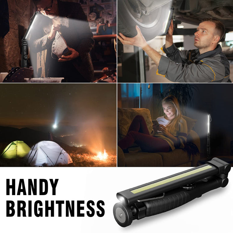 Dr. Prepare LED Work Light, 700 Lumens Foldable Rechargeable Work Light, Cordless Portable Magnetic COB LED Work Light, 3200mAh Inspection Light for Car Repair, Home, Garage, Emergency - NewNest Australia