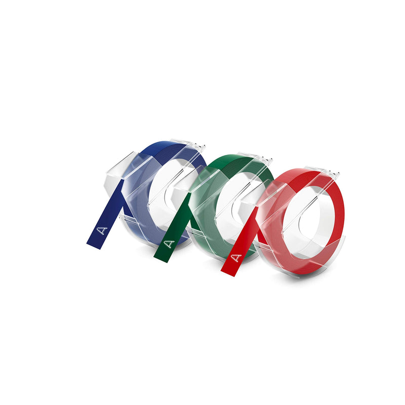 DYMO 1741671 Embossing Tape, Red, Green and Blue, 3/8-Inch - NewNest Australia