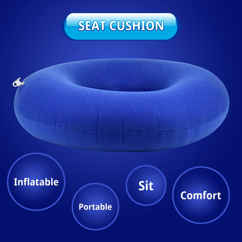 Portable Inflatable Cushion donut cushion pressure cushions for bottoms Donut Shape, Comfortable Sitting, Pressure Relief, Suitable for All (M, Blue, 1) M - NewNest Australia