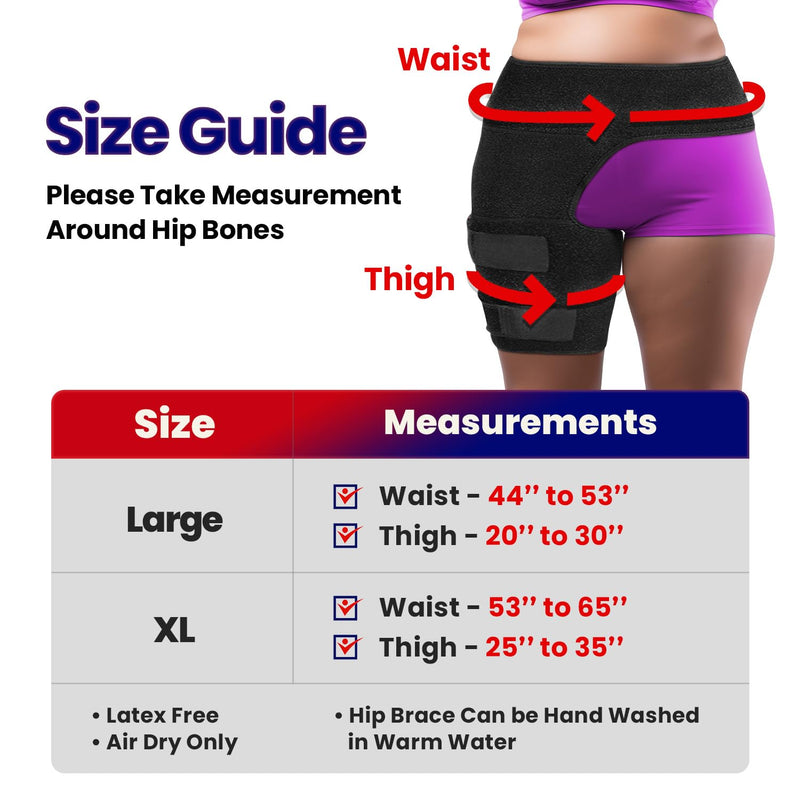 Hip Brace Thigh Compression Sleeve – Plus Size Hamstring Compression Sleeve & Groin Compression Wrap for Hip Pain Relief. Support Hip Replacement Sciatica Pain Relief (X-Large, LEFT) X-Large - NewNest Australia