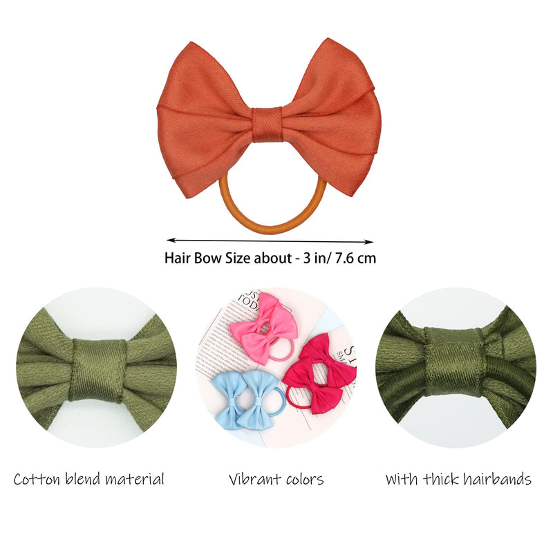 JOYOYO 40 Pcs Hair Bobbles for Girls Ponytail Holders Kids Hair Bows and Bands Hair Ties for Little Girls Medium Bows 3 Inch, Strong Hair Bands Hair Bow Bobbles for Girls Bowknot - NewNest Australia