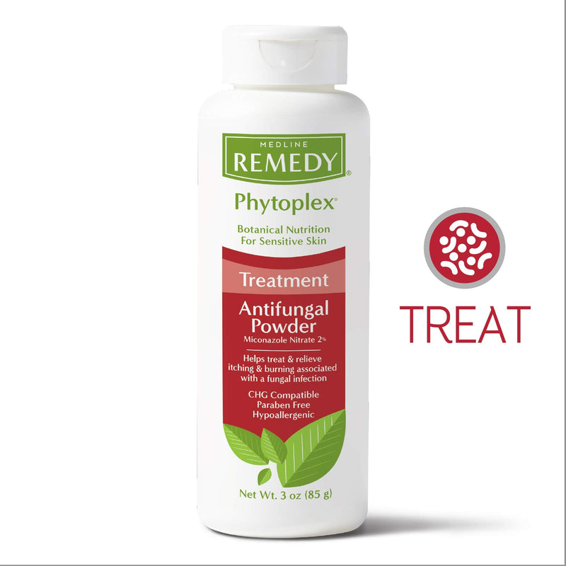 Medline Remedy Phytoplex Antifungal Powder with 2% Miconazole Nitrate for Common Fungal Infections incuding Athlete’s Foot, Talc Free, 3 oz - NewNest Australia