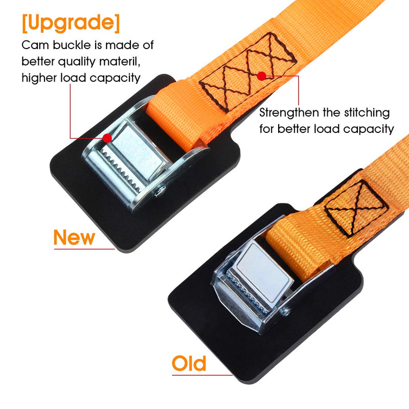JCHL Sturdy 20-foot-by-1-inch Tie Down Strap Lashing Strap Cargo Tie-Down Strap Padded Cam Lock Buckle 1000lbs Capacity (2-Pack) Orange-2Pack - NewNest Australia