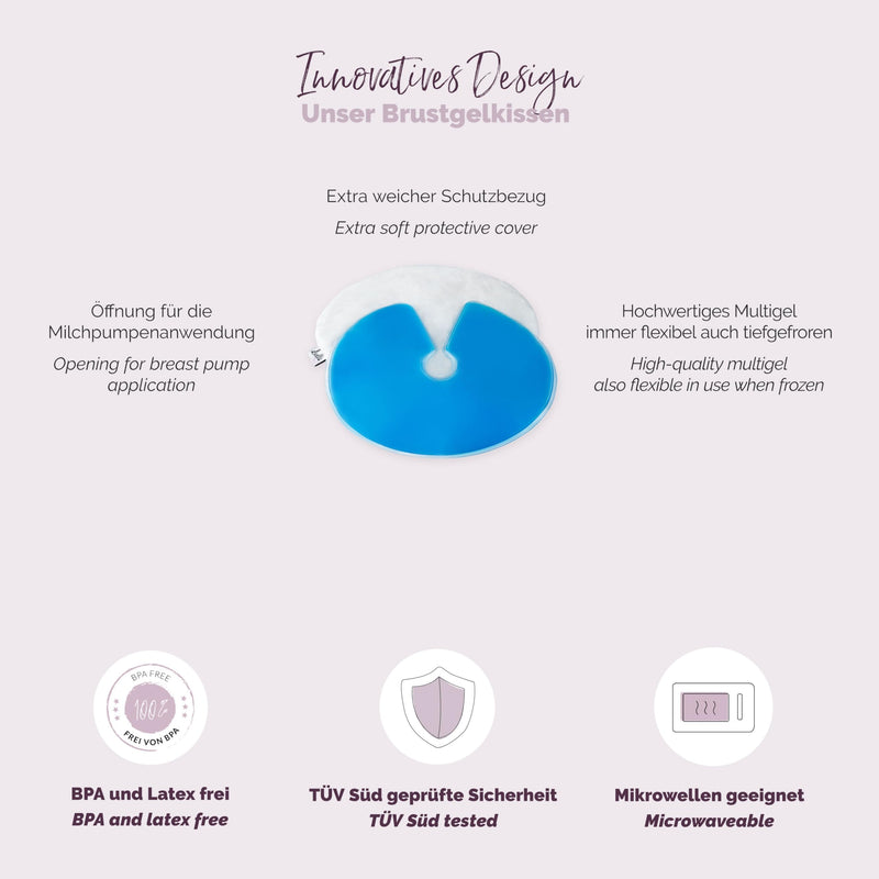 Livella breast gel cushion 3-in-1 cooling cushion & heat cushion for the breast & breastfeeding - Can be used with breast pump - Relaxing & milk flow stimulating - Thermal pads 2 pieces & 2 protective fleeces - NewNest Australia