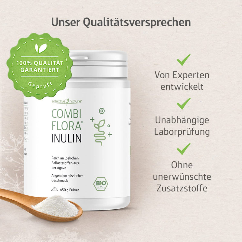 Effective Nature Organic Inulin Powder - 100% soluble fiber powder from organic agave, gluten-free, vegan - 450g - NewNest Australia