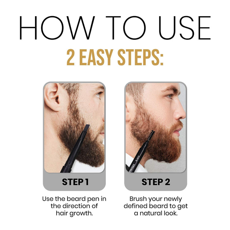 KING LEONIDAS Black Beard Pencil Filler For Men | Black Beard Dye | Beard Filler to Fill, Sharpen & Define Your Patchy Beard I Also in BROWN I Water Resistant Beard Pen I Enhance Facial Hair & Beard - NewNest Australia