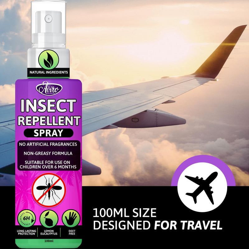 Aviro Mosquito Repellent Spray - Insect Repellent Spray, Bug Repellent Made from Natural Lemon Eucalyptus. No Artificial Fragrance, DEET-Free. Safe for Pregnant Women & Kids. Travel Size 100ml - NewNest Australia