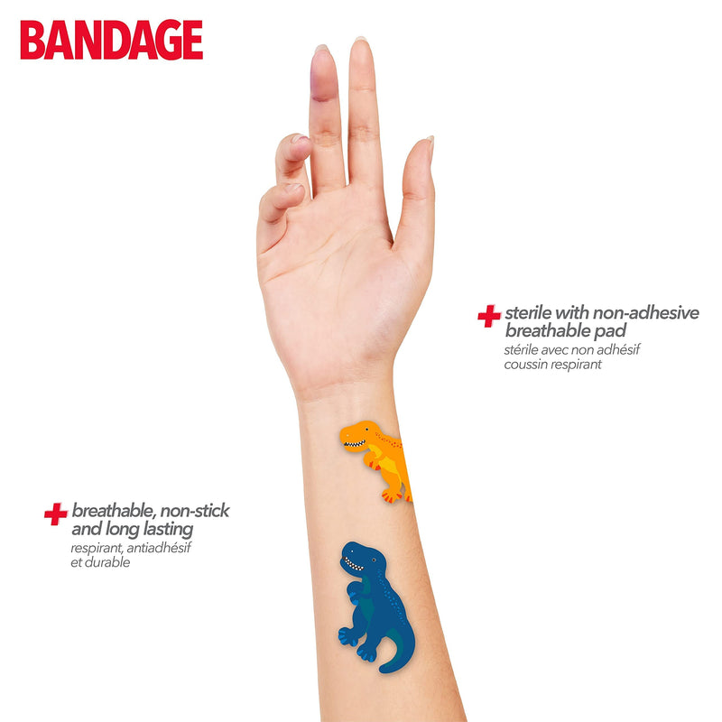 BioSwiss Kids Bandaids | 24pcs Self-Adhesive Sterile Unique Shaped Bandages Colorful Funny Cute Toddler Girls & Boys, Adults First Aid, Protect Scrapes and Cuts | Wellness for Everyone (Dino T-Rex) Dino - NewNest Australia