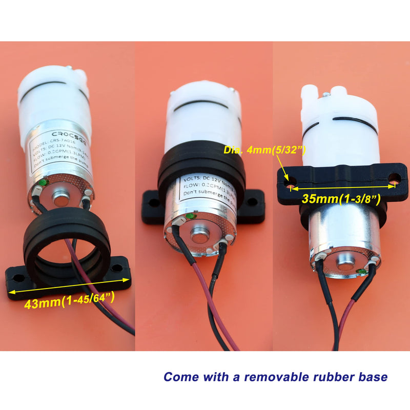 CrocSee DC 12V Mini Food Grade Self Priming Diaphragm Fresh Water Transfer Pump 1.3LPM, Replacement Pump for Ice Maker, Coffee Machine, Water Dispenser - NewNest Australia