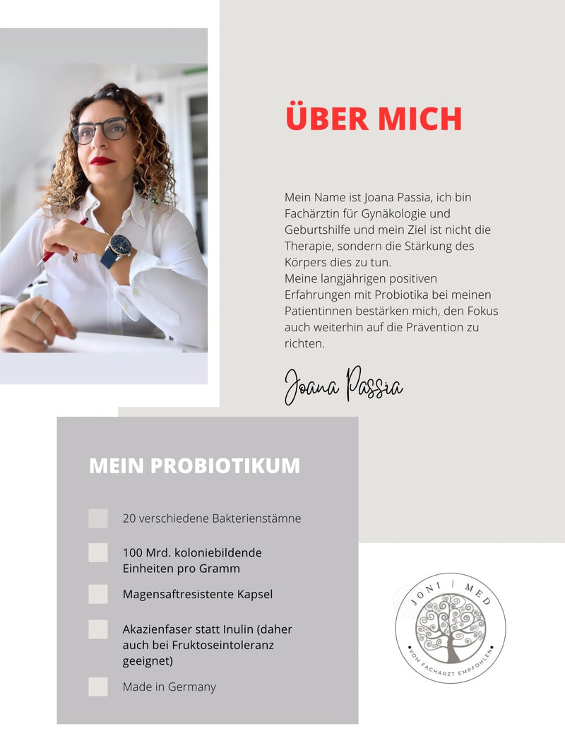 Jonimed - Gut Kulturen Probiotic - 20 High Dose Bacteria Strains With Acacia Fiber, Without Inulin - 90 Vegan/Gastric Juice-Resistant Capsules - Intestinal Booster Made In Germany - NewNest Australia