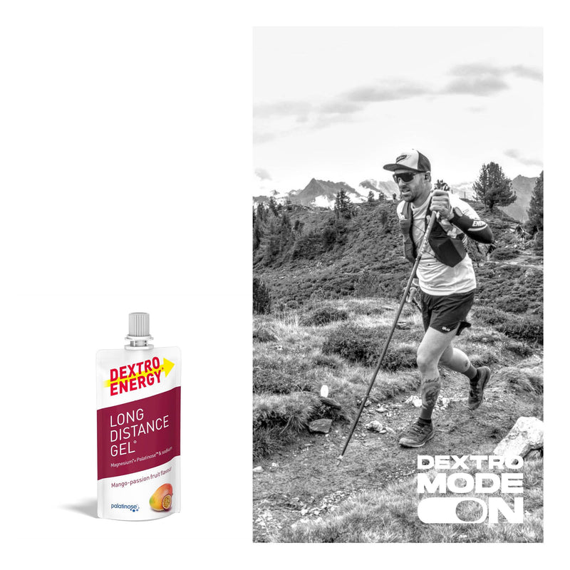 DEXTRO ENERGY LONG DISTANCE GEL MANGO PASSION FRUIT + MAGNESIUM + SODIUM - 12x50ml (pack of 12) - Energy Gel for long workouts, carbohydrate concentrate with electrolyte additive and palatinose mango passion fruit 50 ml (pack of 12) - NewNest Australia
