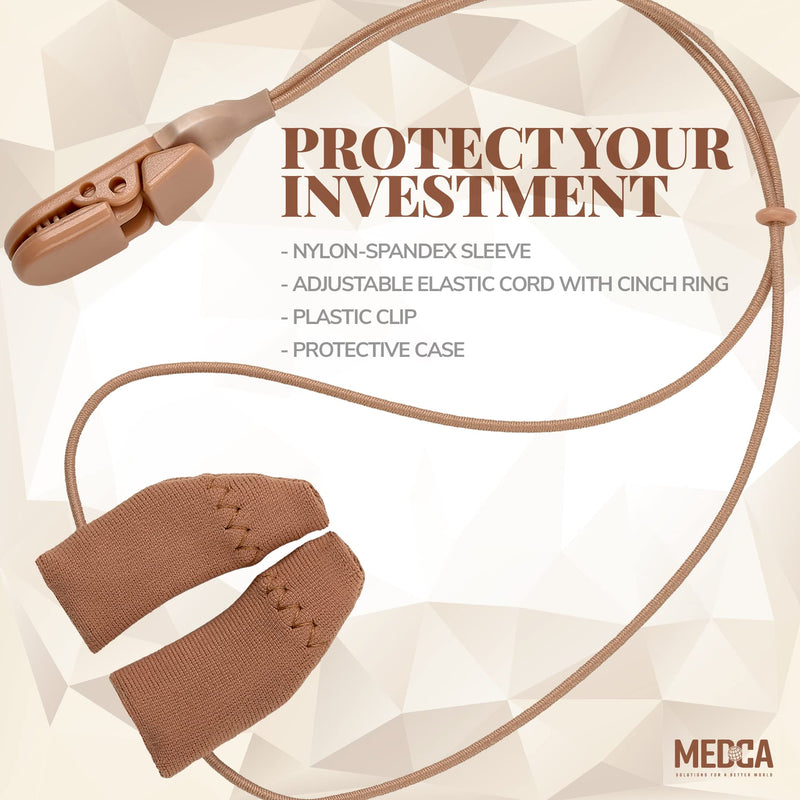 Hearing Aid Protectors and Clip - Corded Fabric Cover with Clasp Protects from Dirt Dust Sweat & Moisture Reduces Wind Noise & Prevents Loss Fits Most (1-Inch, 1.25-Inch, 2-Inch) BTE Devices - NewNest Australia