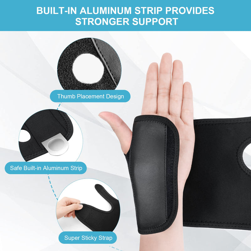 ACWOO Wrist Support Splint Brace, Adjustable Wrist Strap Carpal Tunnel Compression Splint Relieves Wrist Pain, Sprains, Tendonitis and Joint Pain, Breathable Wrist Brace Provides Wrist Support (Left) Left - NewNest Australia