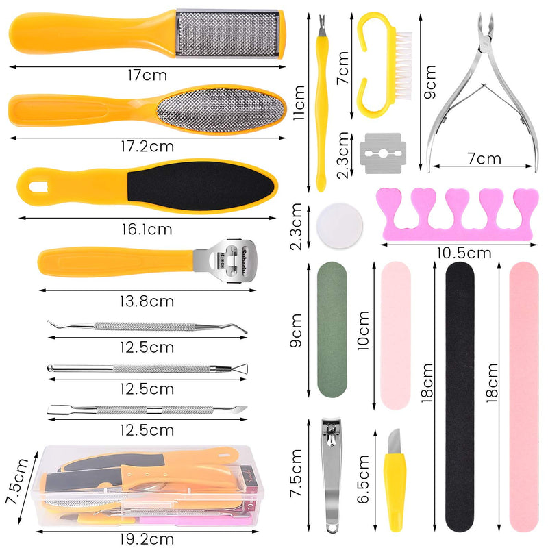 Foot File Pedicure Set, 30 in 1 Foot Files Foot Care Scrubber Kit Hard Skin Remover Feet Scrub for Women Men Salon or Home - NewNest Australia