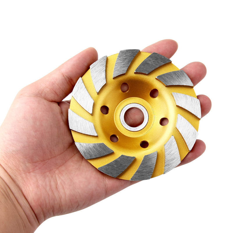 2pcs-4 Inch Concrete Stone Ceramic Turbo Diamond Grinding Cup Wheel,12 Segs Heavy Duty Angle Grinder Wheels for Angle Grinder (Yellow) - NewNest Australia