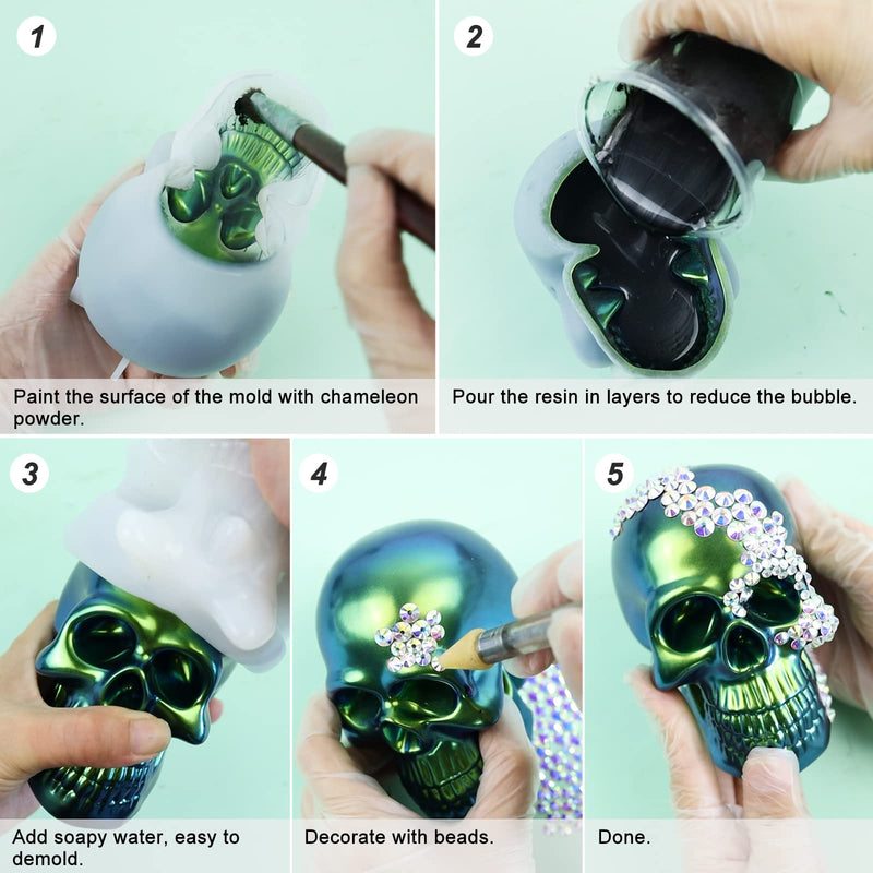 LET'S RESIN Silicone Skull Molds, 3D Large Skull Shape Molds for Epoxy Resin, Skeleton Skull Decor Epoxy Resin Mold for Candle Making, Home Decor, Outdoor, Resin Casting Art Crafts - NewNest Australia