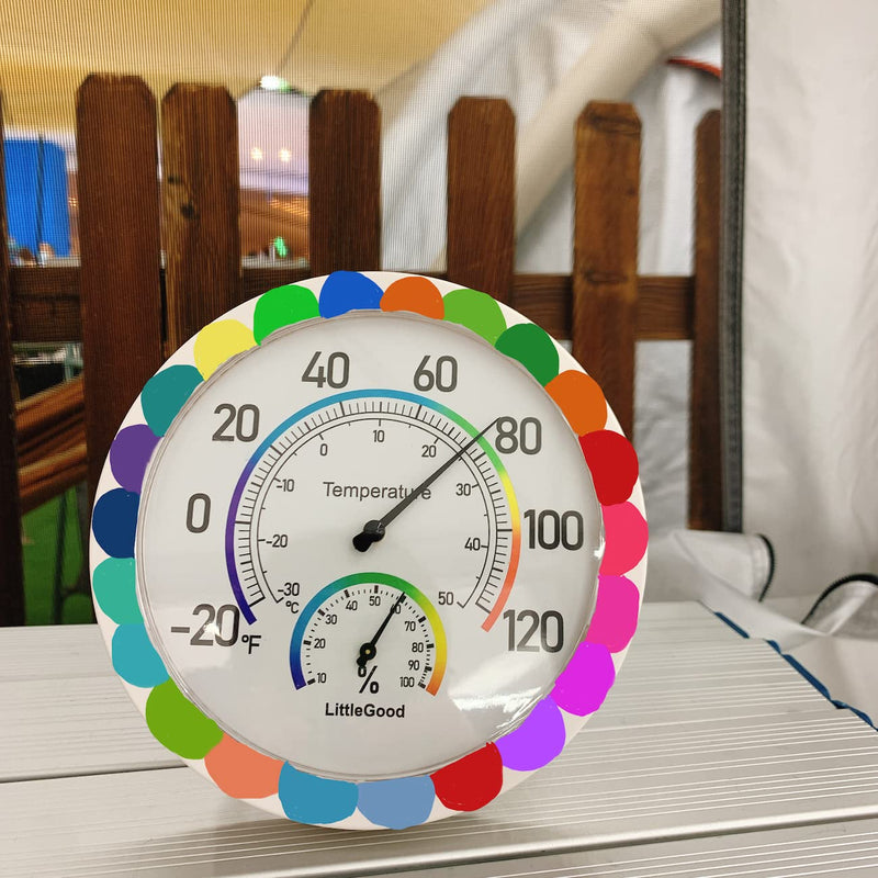 6" Thermometer Indoor with Humidity Gauge - Wall Thermometer/Hygrometer for Home Decorative, Updated Analog Thermometer Dial Temperature Humidity Monitor for Room Temp - NewNest Australia
